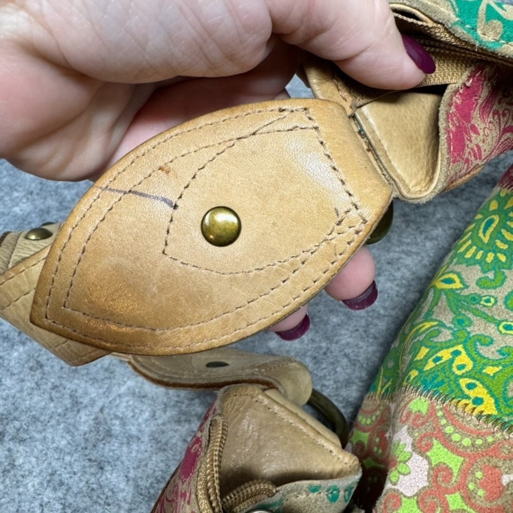 Patchwork Leather Suede Handbag Shoulder Hobo‎ Bo… - image 15